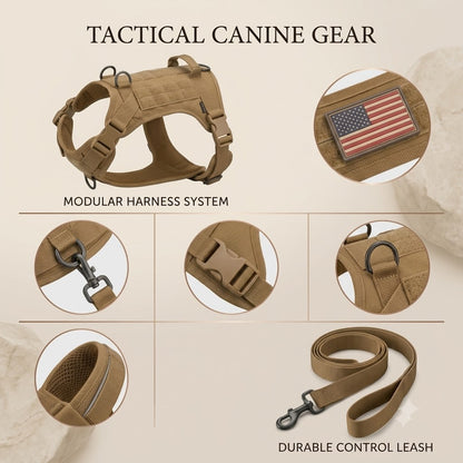 Coyote Tan Military-Style Dog Walking Set