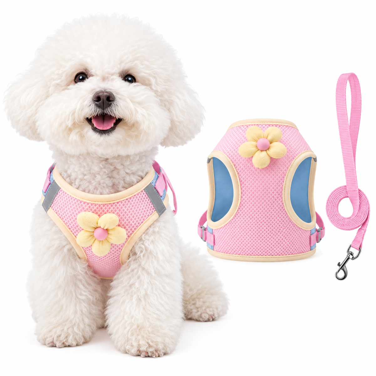 Pastel Blossom Step-In Dog Walking Set