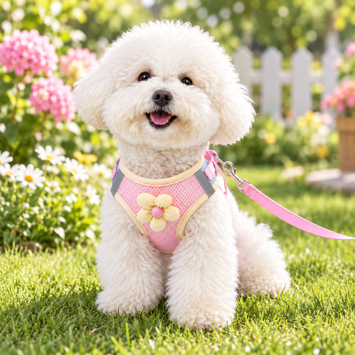 Pastel Blossom Step-In Dog Walking Set