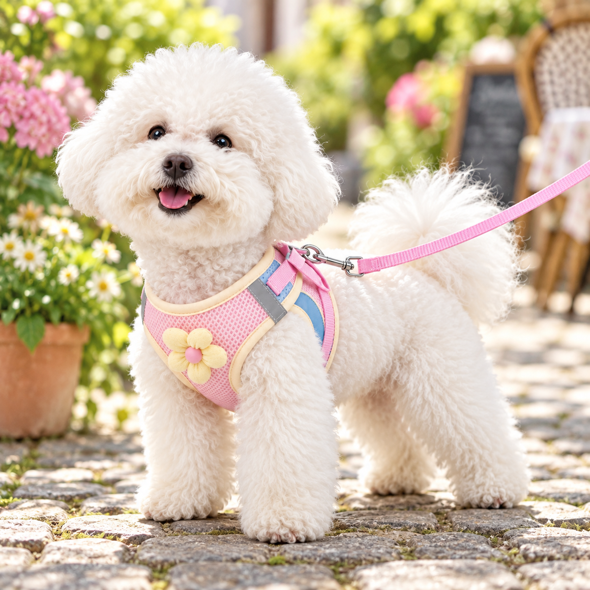 Pastel Blossom Step-In Dog Walking Set