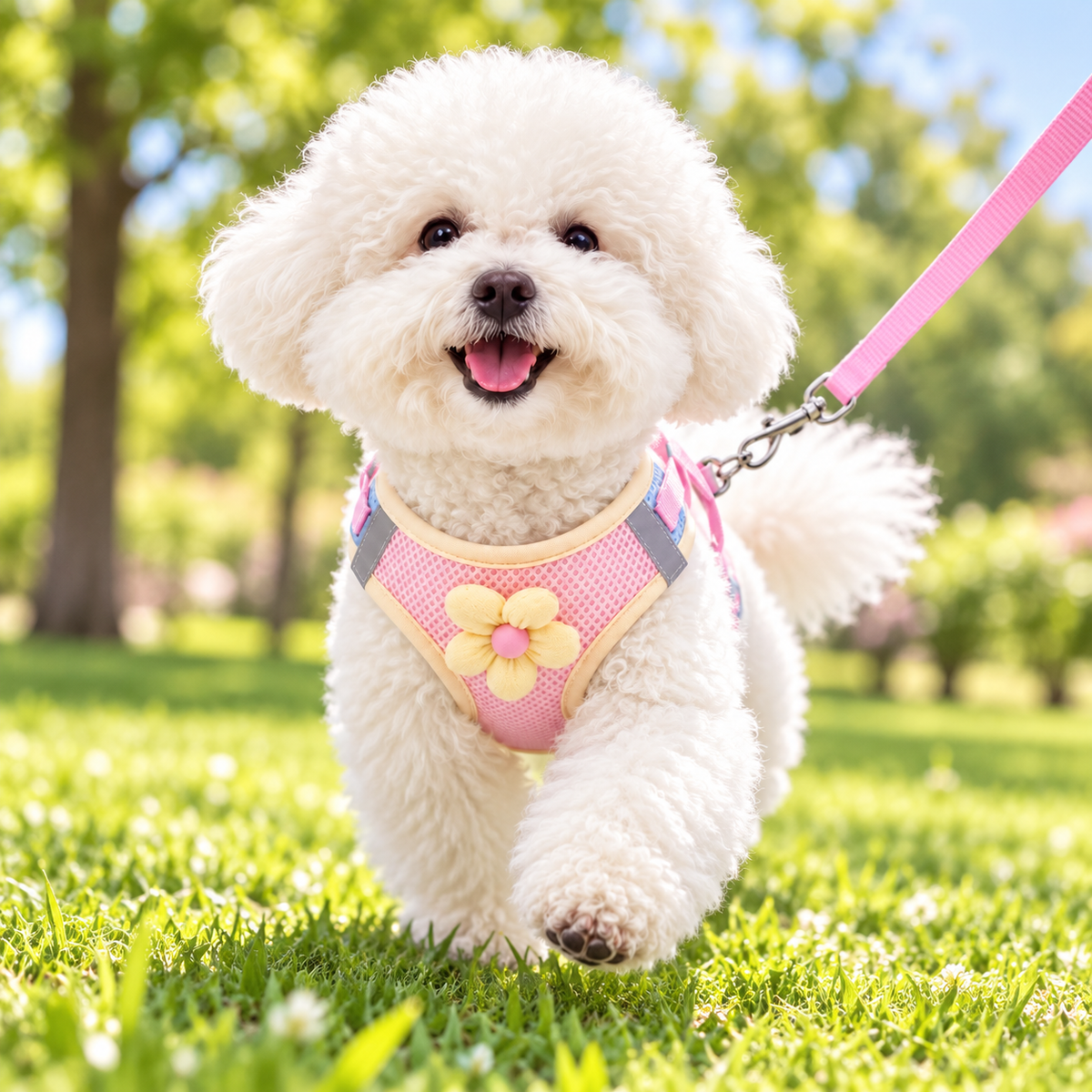 Pastel Blossom Step-In Dog Walking Set