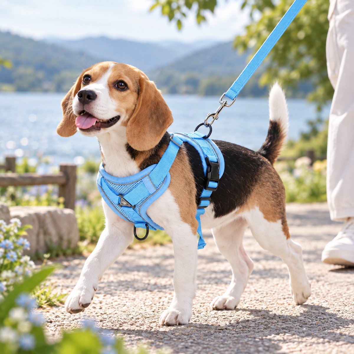Sky Blue Active Mesh Puppy Walking Set