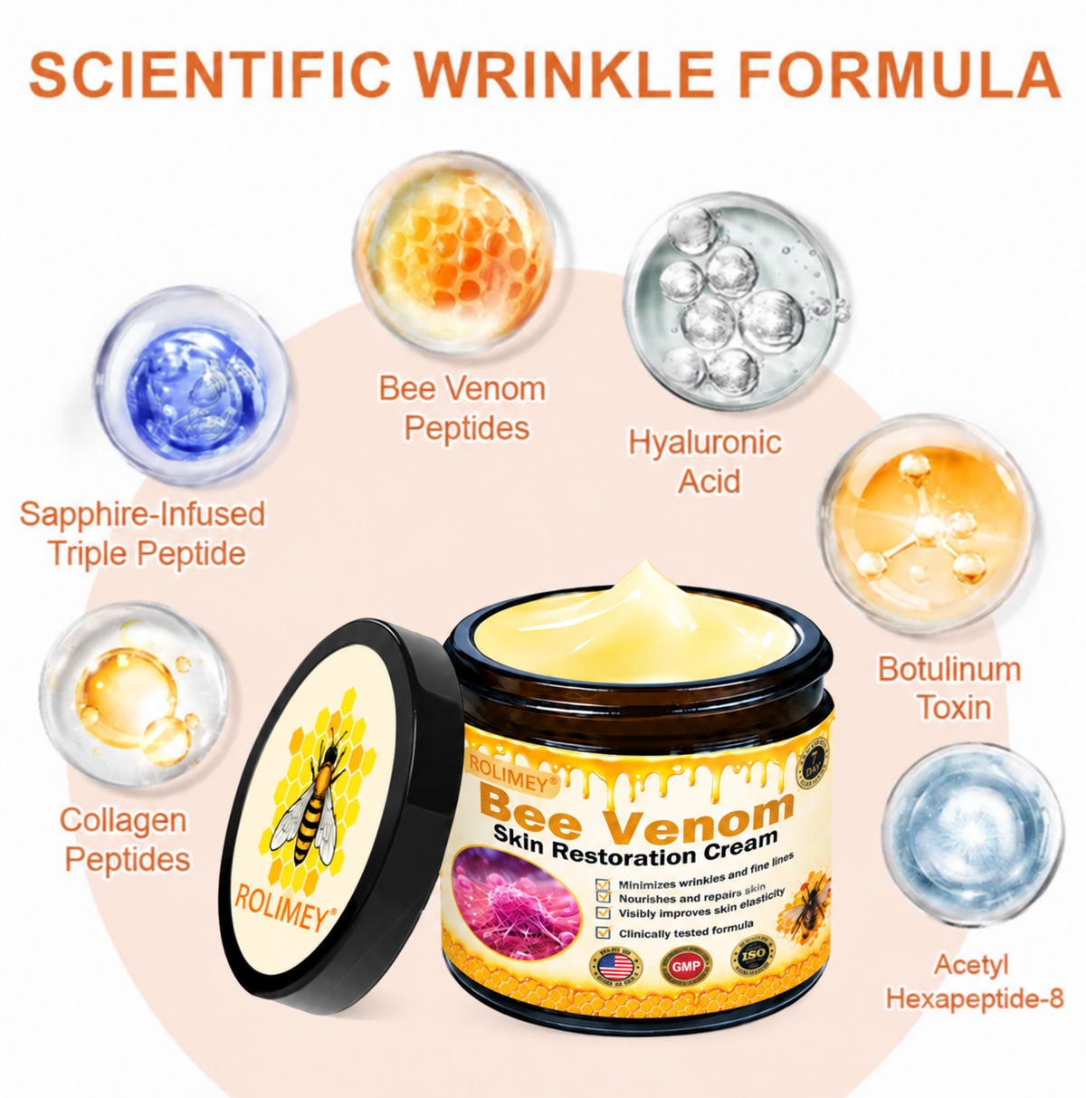 ✨Official Brand Shop丨Rolimey® Bee venom Pro Comprehensive Cream—Tightening for Skin Types