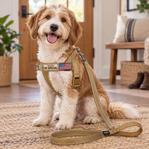 Coyote Tan Military-Style Dog Walking Set